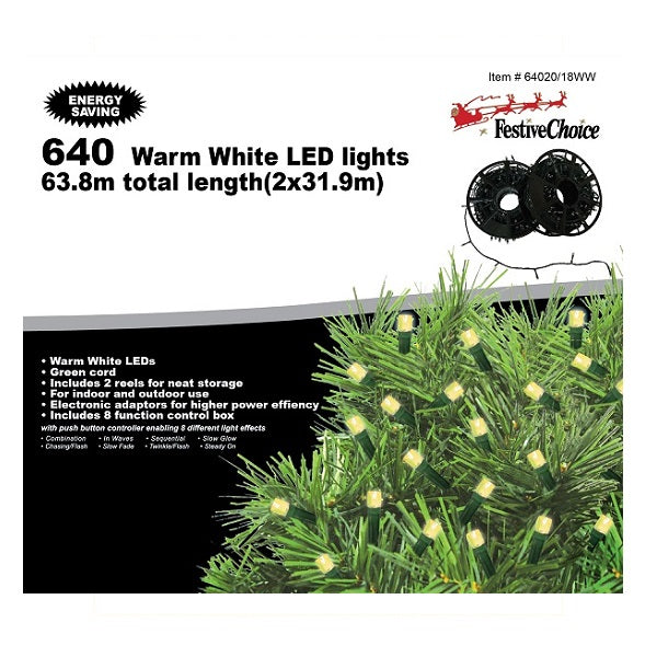 640 LED Warm White String lights