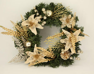 Pre Decorated Wreath - Gold Leaf