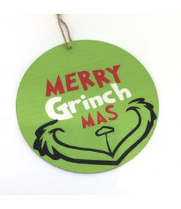The Grinch "Merry Grinchmas" Hanging Sign