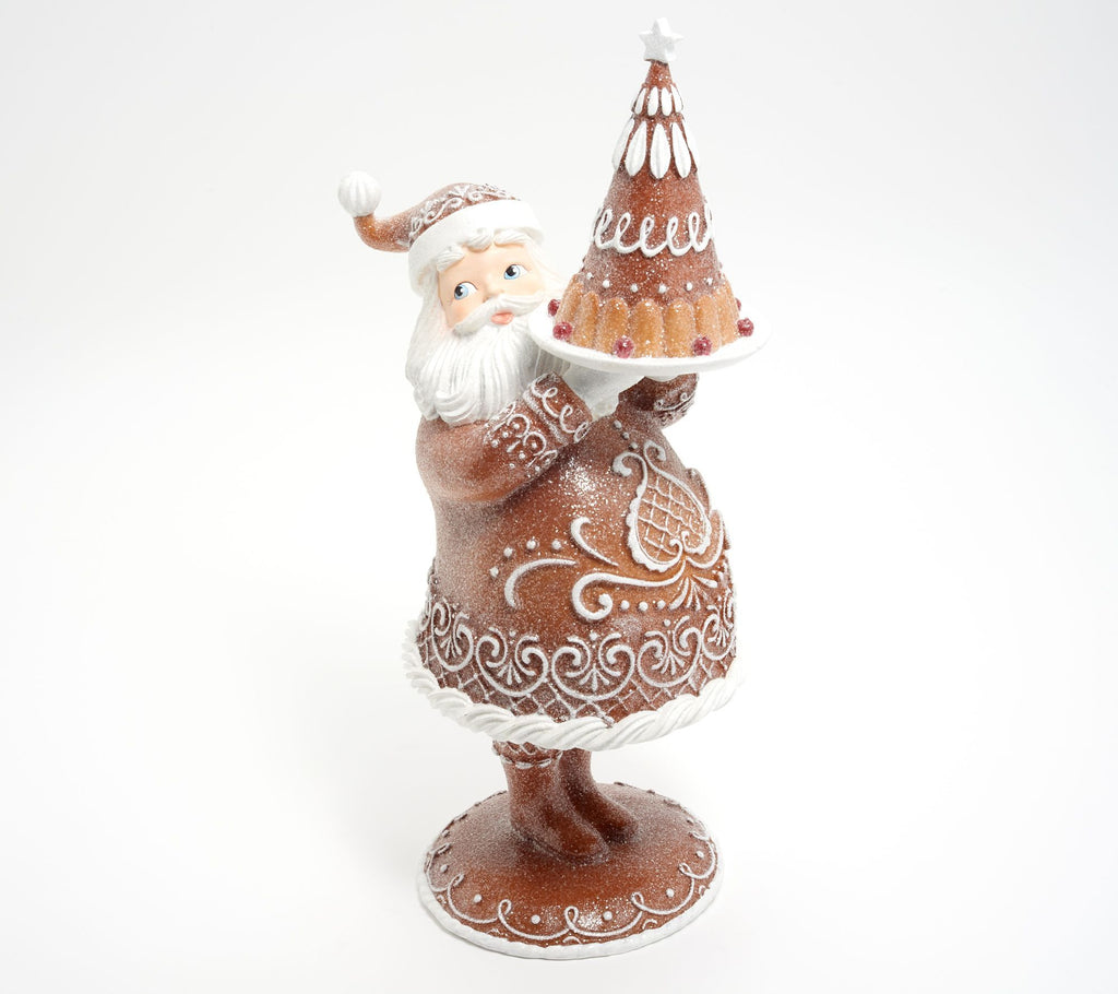 Mr Claus gingerbread indoor decor statue