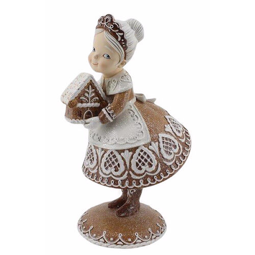 Mrs Claus gingerbread home decor statue 