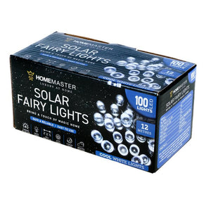 100 LED cool white solar lights boxed