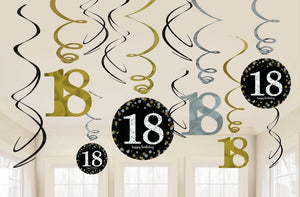 18TH Swirl Decorations