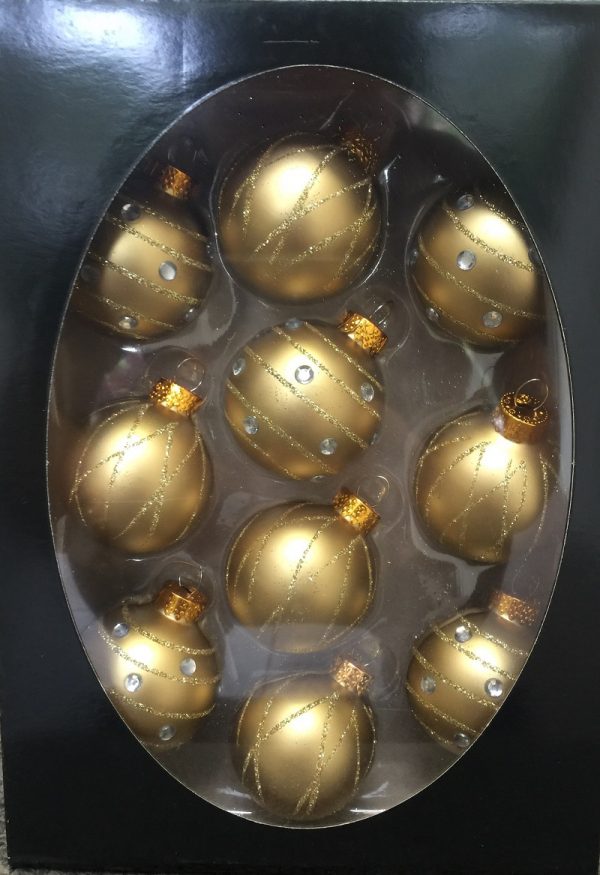 Gold Baubles 45mm - 10 pack