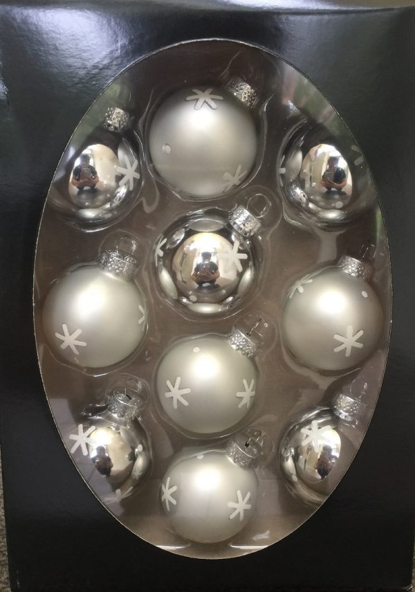 Silver Baubles 45mm - 10 pack