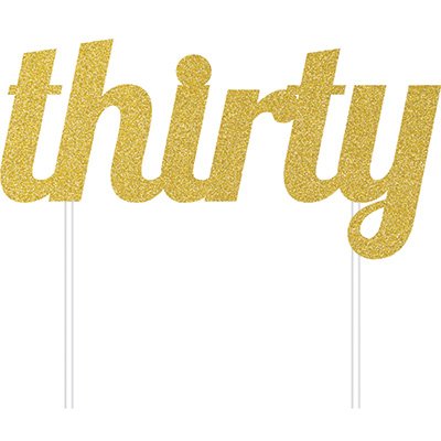 Thirty Gold Cake Topper