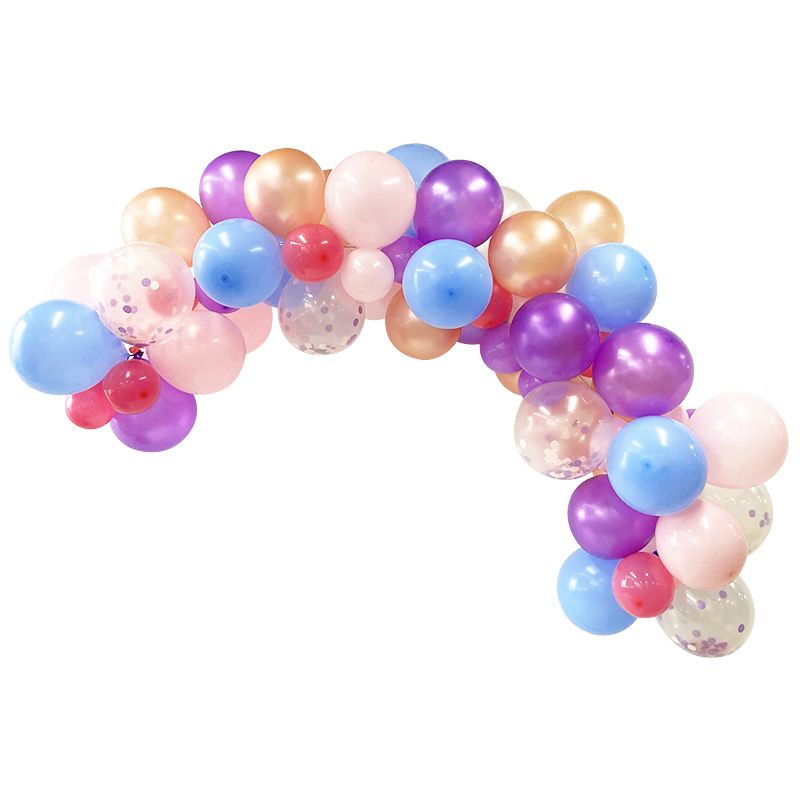 Beautiful mermaid multi coloured DIY balloon garland kit - example of garland assembled