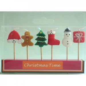 6 Pack Christmas themed candles