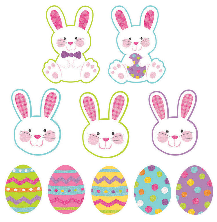 10 pack bunny and egg Easter cut out pack 