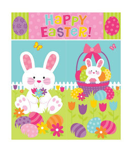 Easter wall decorating kit with bunnies and Easter eggs