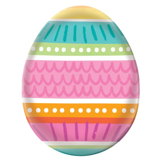 large egg shaped Easter melamine platter