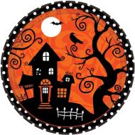 Halloween paper plates with "frightfully fancy" design 