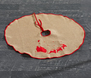 Embroidered Hessian tree skirt