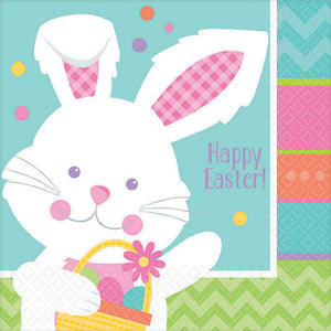 cute Easter napkins with bunny in pastel colours