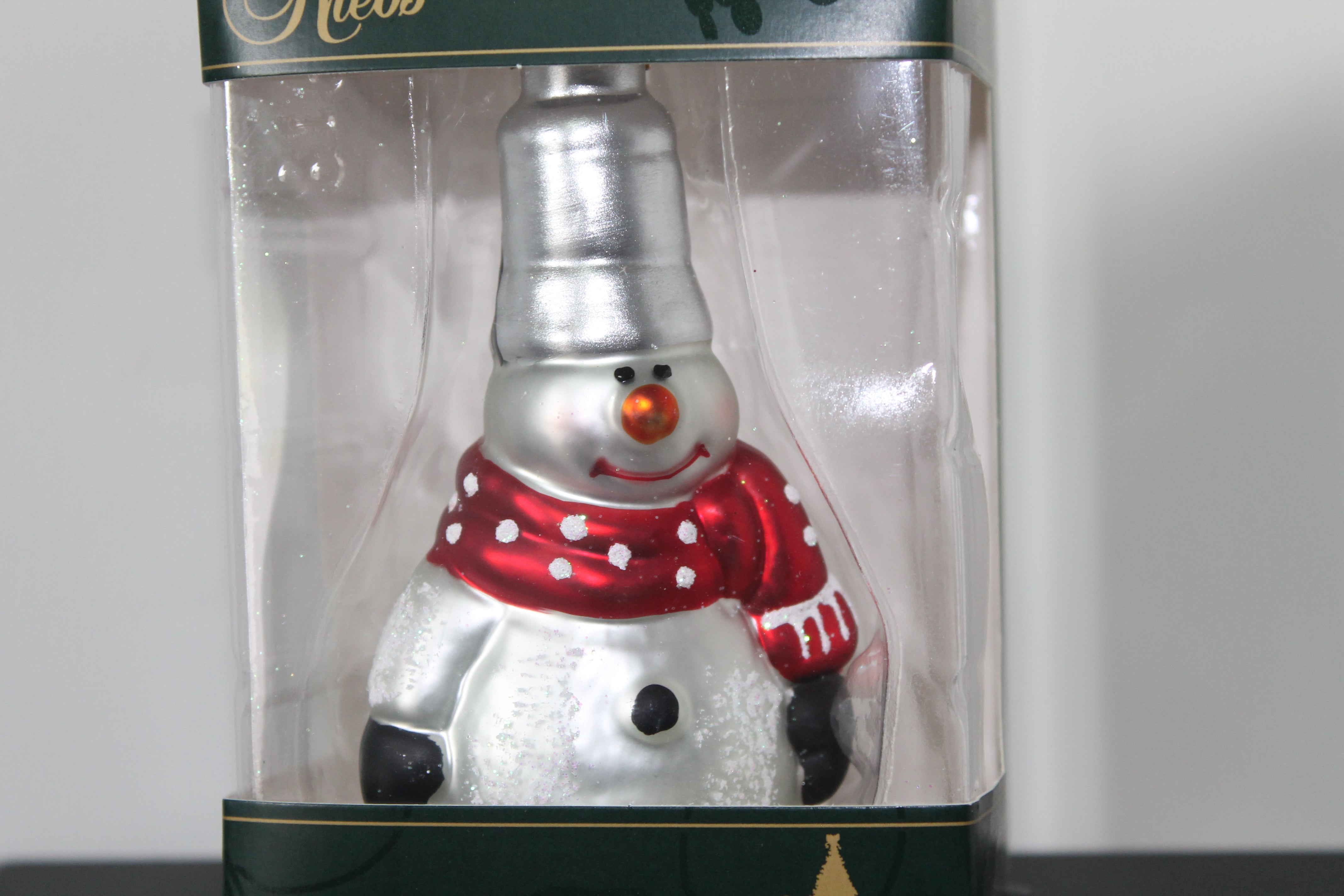 Traditional Christmas Figure - Snowman (with silver hat)