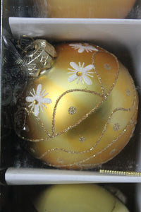 Glass Baubles 80mm Set of 9 - GOLD