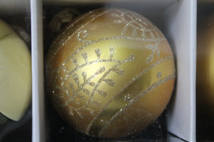 Glass Baubles 80mm Set of 9 - GOLD