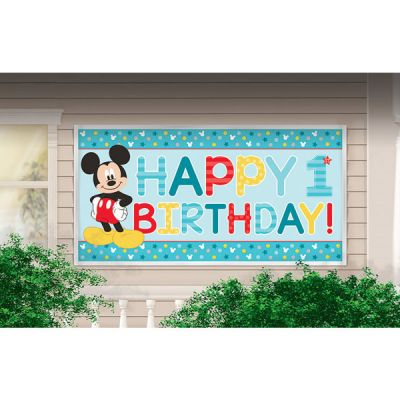 Mickey Mouse 1st birthday party decorations- giant poster style banner 