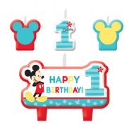 Mickey Mouse 1st birthday party decorations- candle pack 