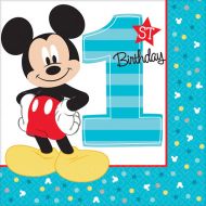 Mickey Mouse 1st birthday party decorations- lunch size napkins 