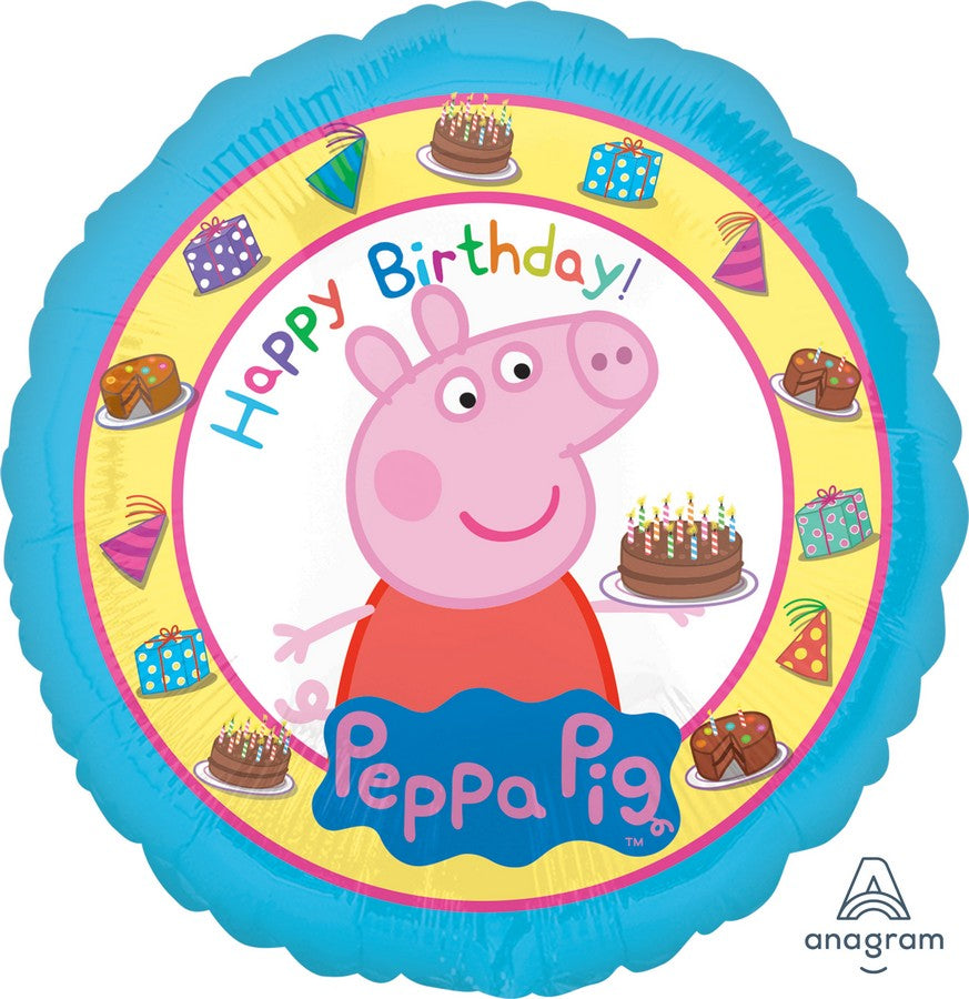 Peppa Pig party decorations- round foil balloon 
