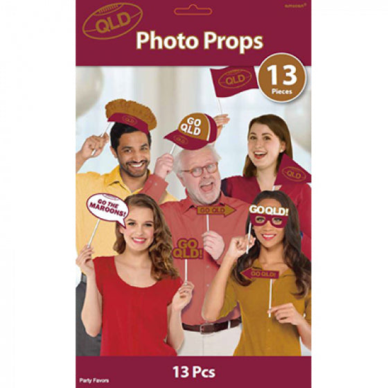 QLD maroons photo booth props 13 piece