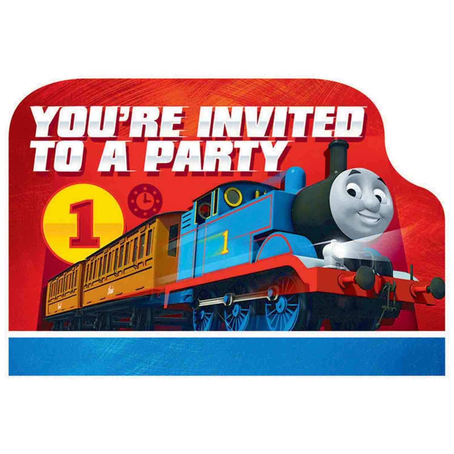 Thomas the tank engine party invitations pack including invites, envelopes, seals and save the date stickers