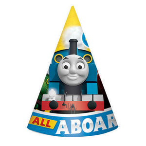 8 pack of Thomas the tank engine paper cone hats.