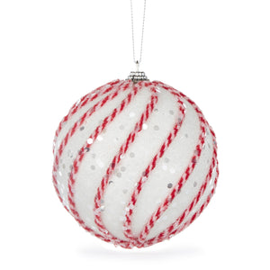 White and Red Sugar Bauble