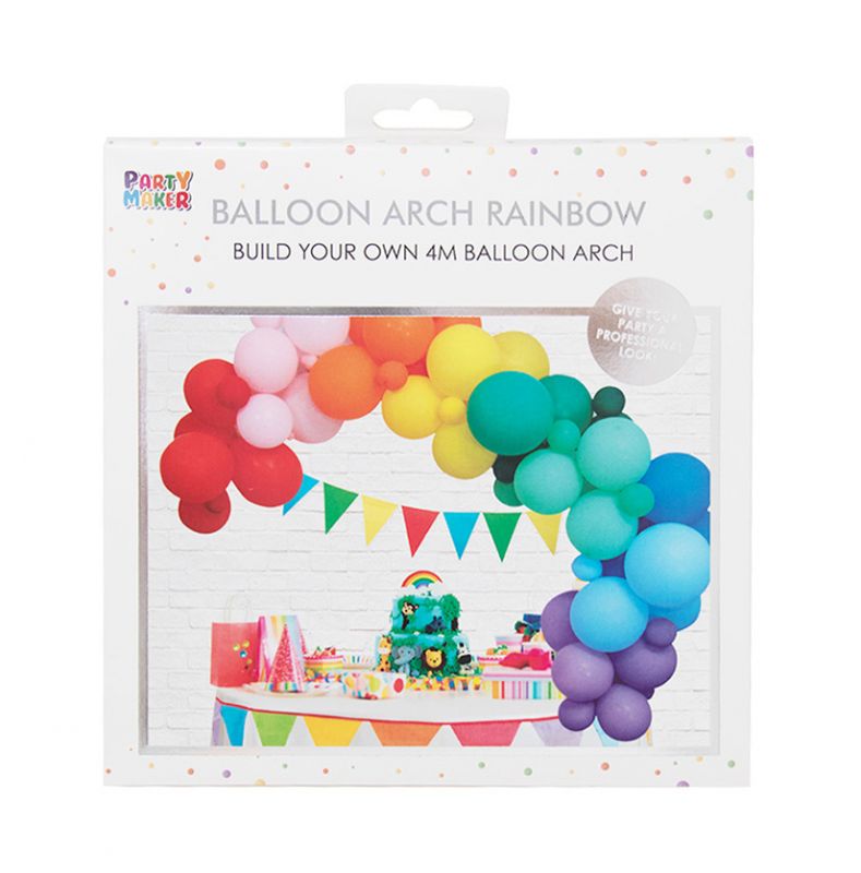 Beautiful rainbow multi coloured DIY balloon garland kit 