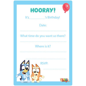Bluey Invitations pack
