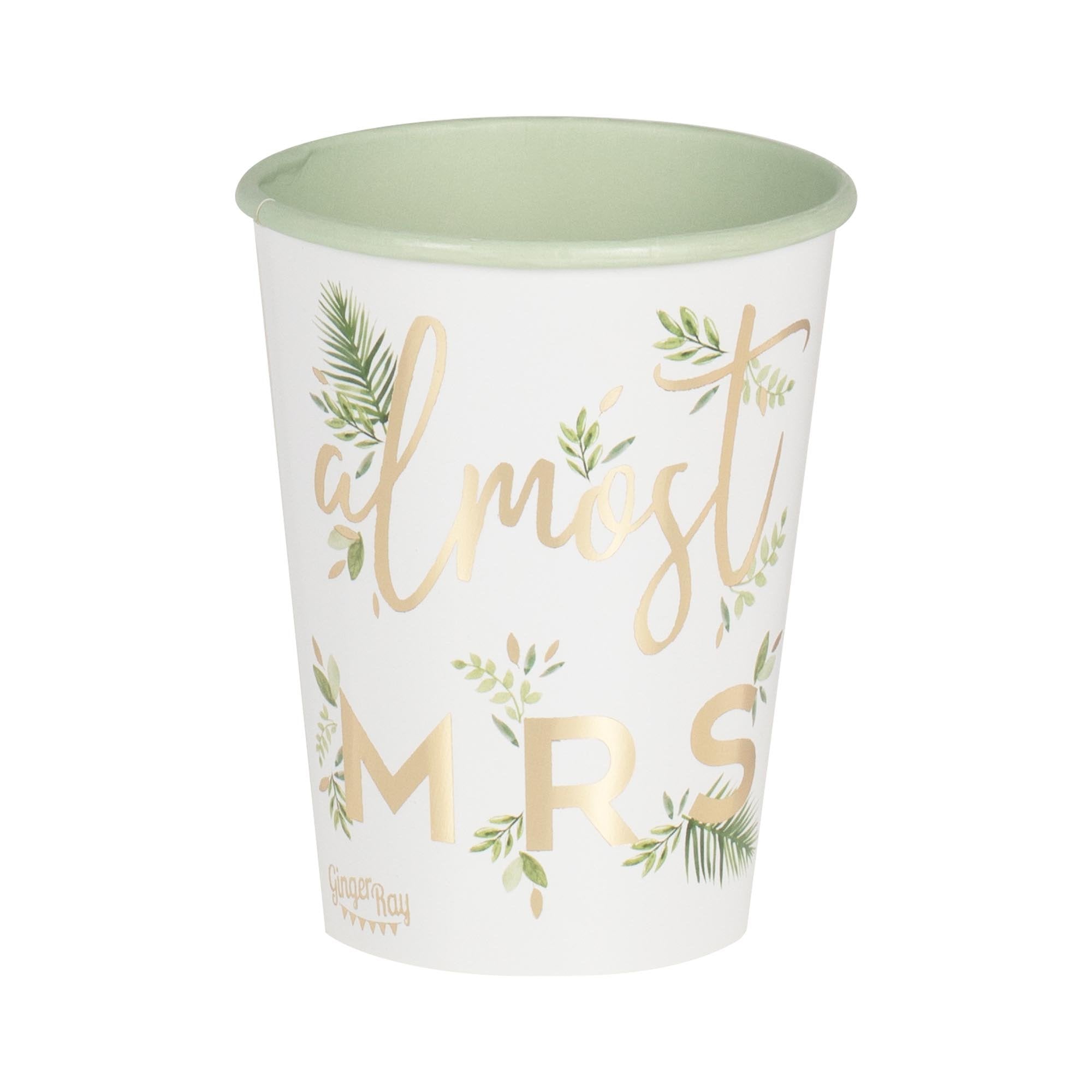 Botanical Hen "Almost Mrs" Paper Cups