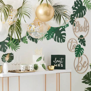 Botanical Hen Gold Confetti Balloons