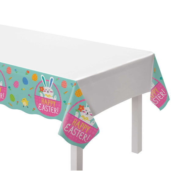 funny bunny Easter plastic table cover 