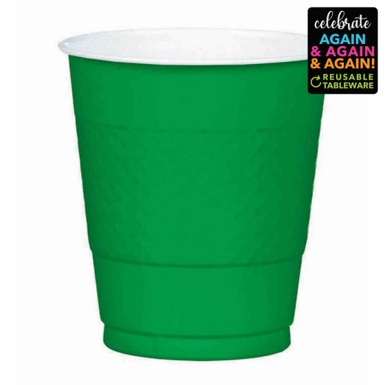 Festive green reusable cups 