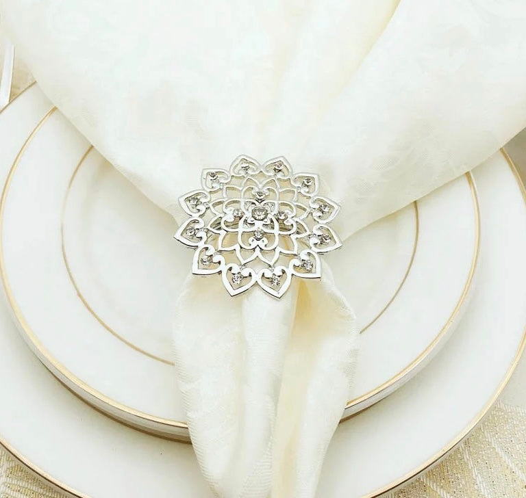 Beautiful Silver Napkin Rings Set