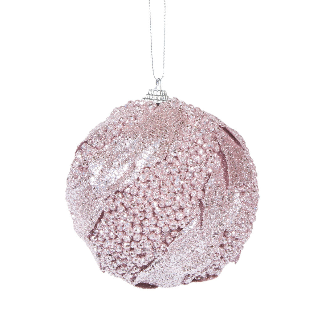 gorgeous pink leaf bauble - luxurious Christmas tree decoration 