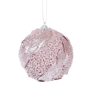 gorgeous pink leaf bauble - luxurious Christmas tree decoration 