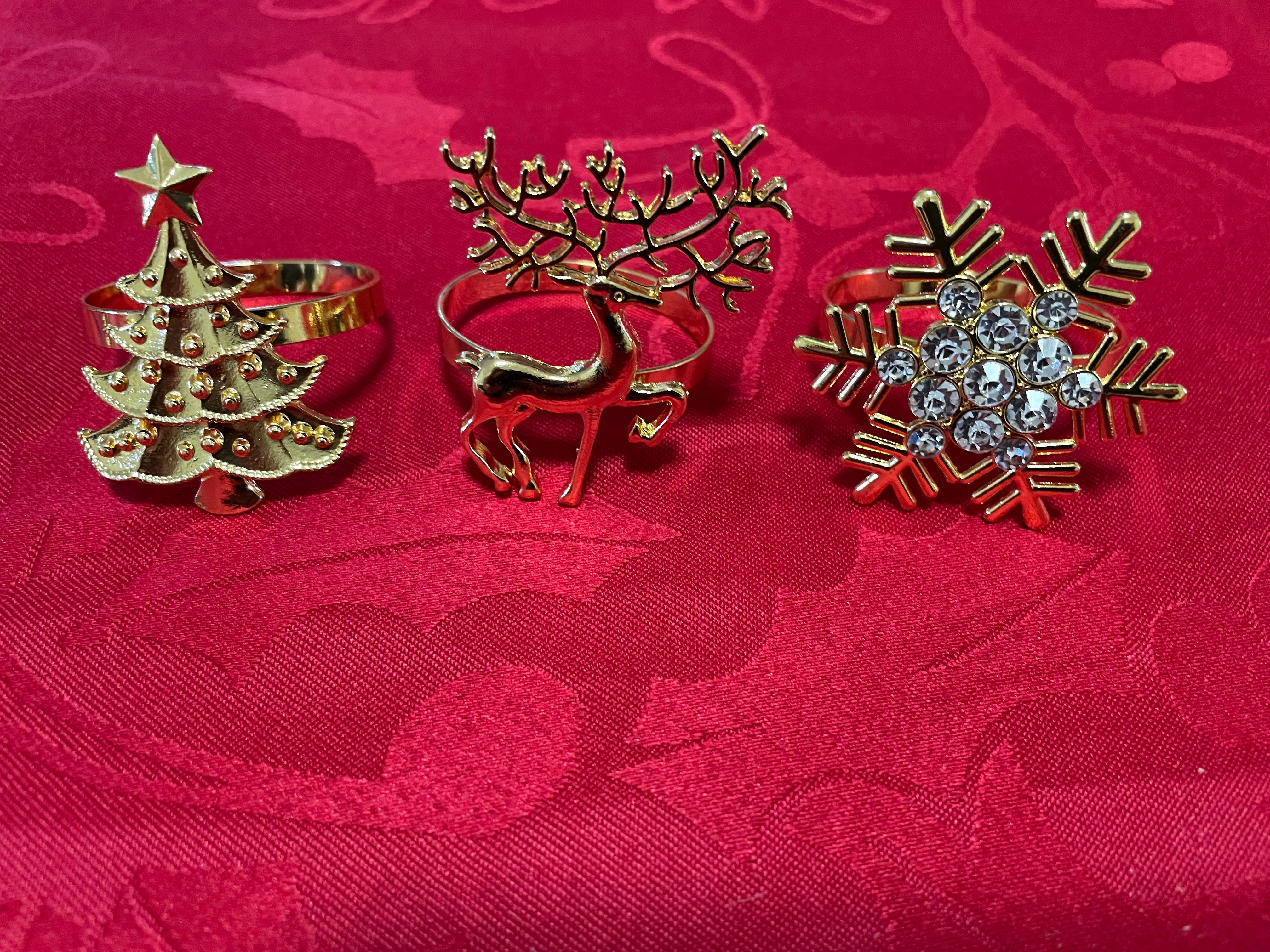 Multiple Style Gold Napkin Rings Set