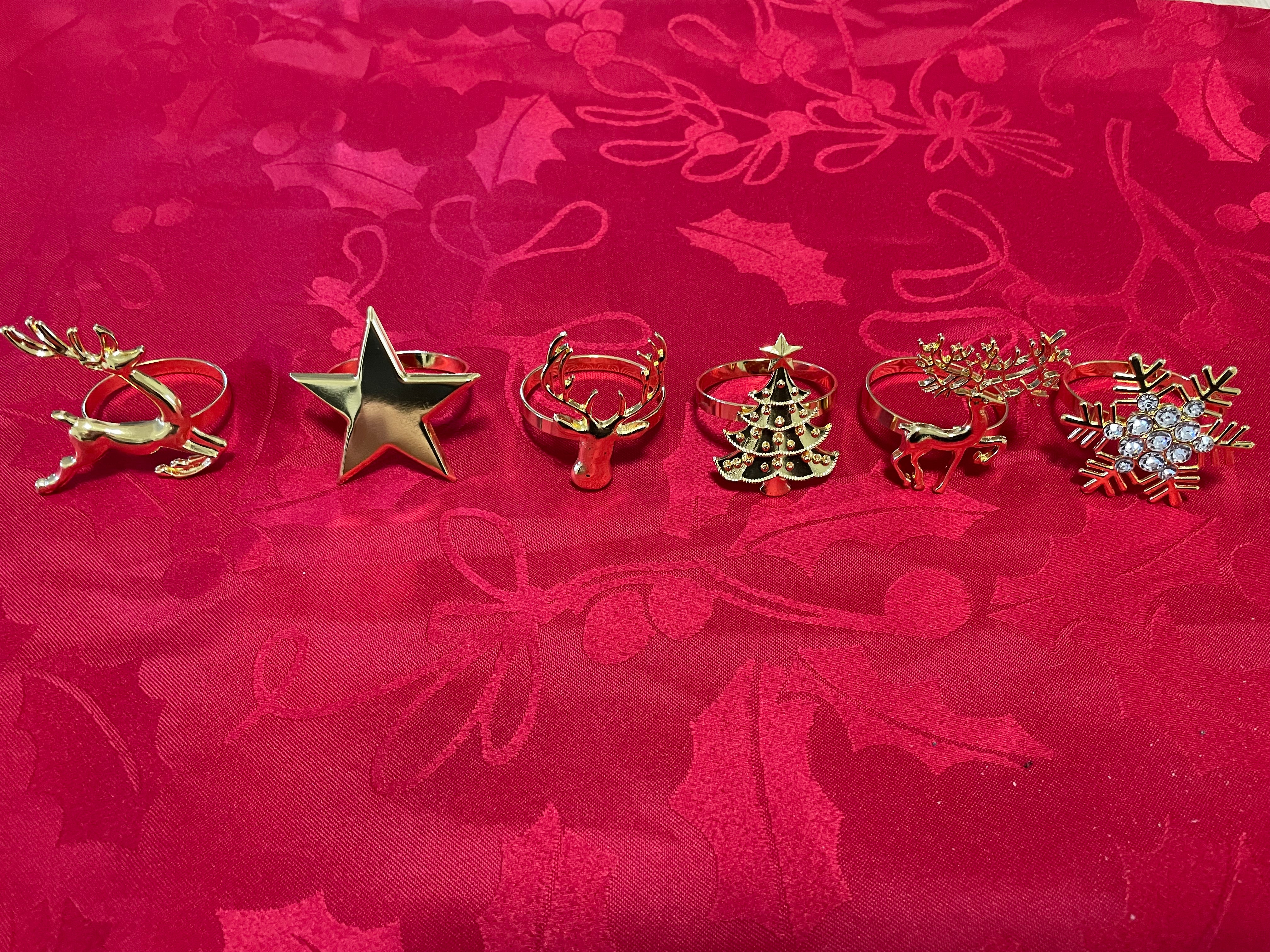 Multiple Style Gold Napkin Rings Set
