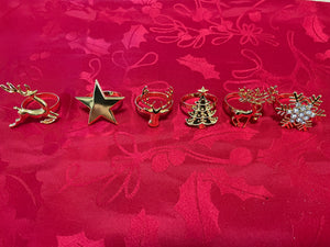 Multiple Style Gold Napkin Rings Set