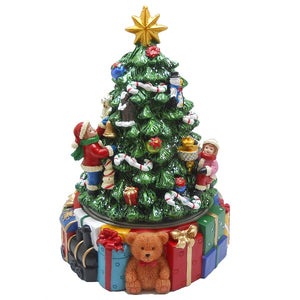 Rotating musical Christmas tree decoration 