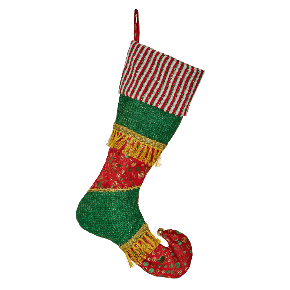 Green and Red Elf Style Stocking