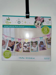 Minnie Mouse first birthday party decorations- fun to be one - 13 space photo garland 