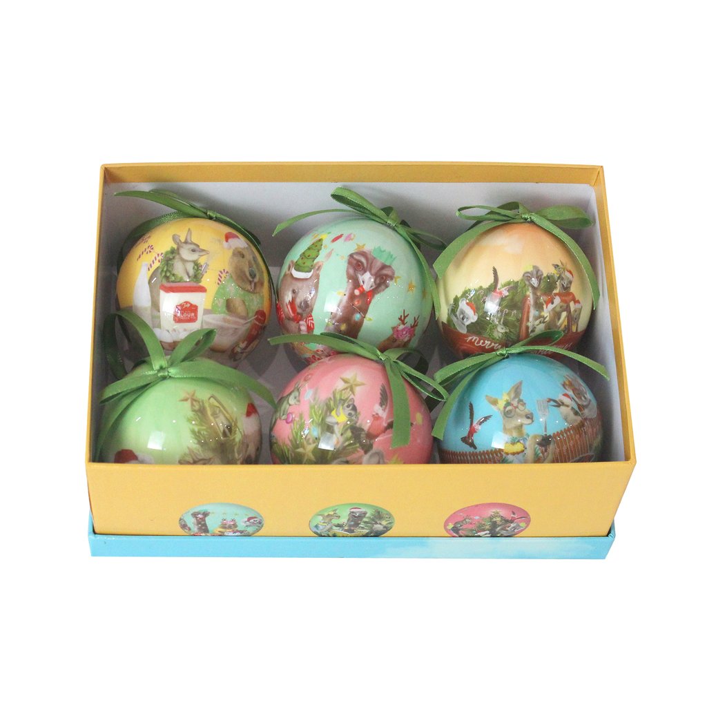 Boxed bauble set- Aussie christmas style - Festive Holidays from la la land. 
