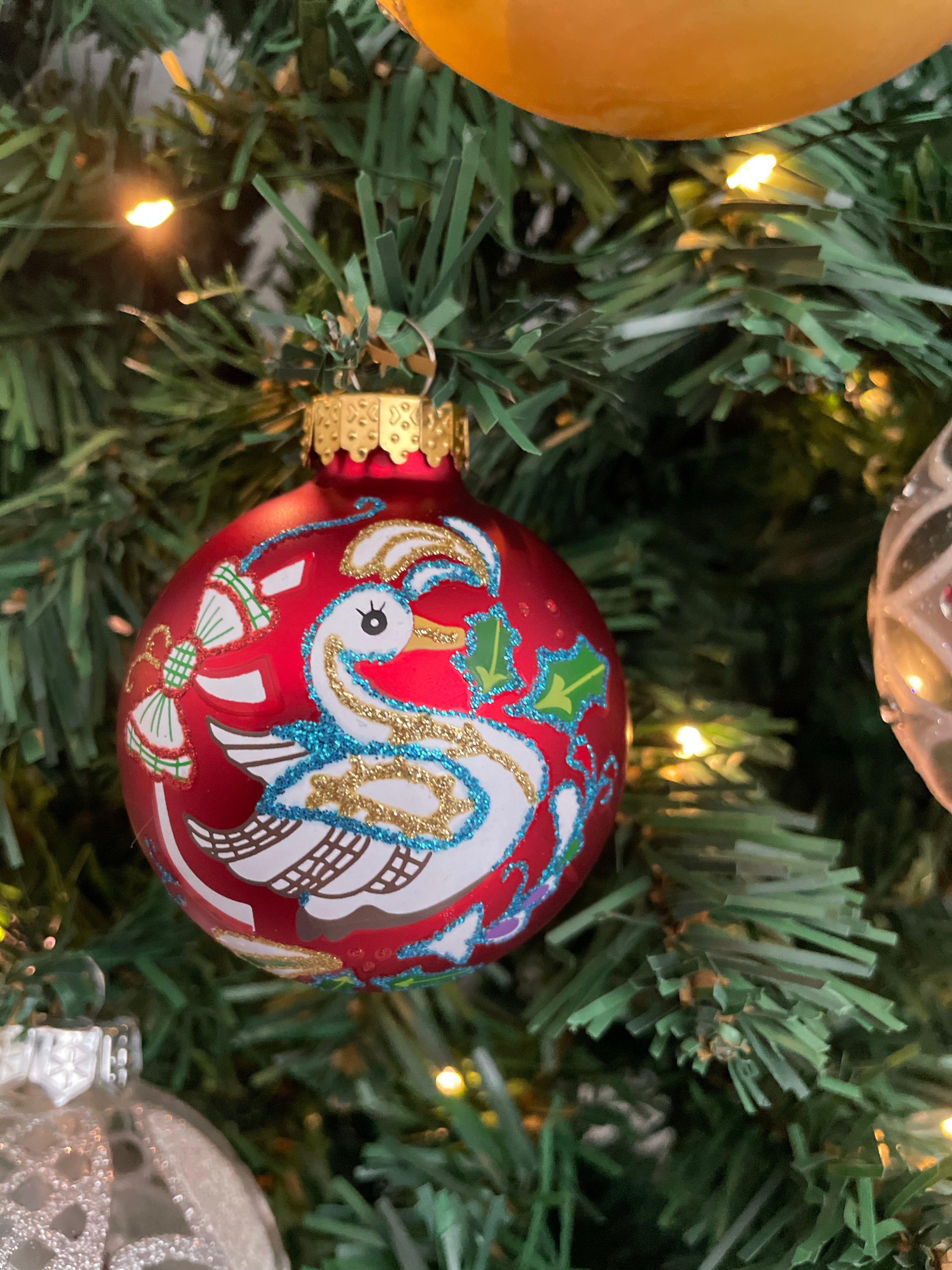 12 days of Christmas Swan bauble