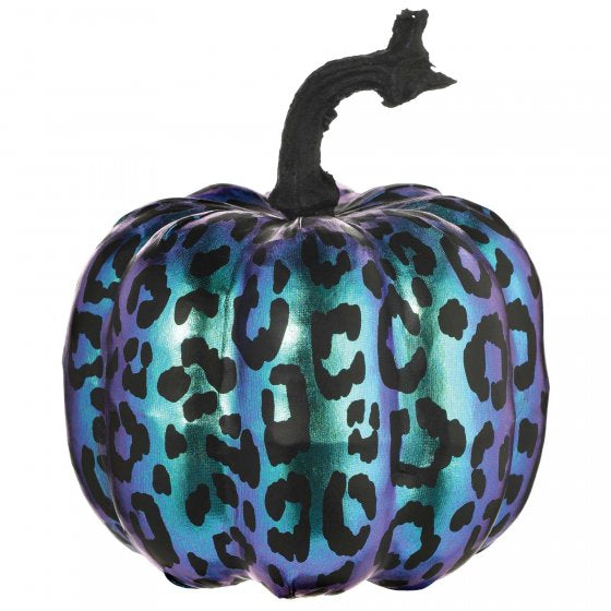 Midnight mayhem - fabric covered pumpkin - blue and purple iridescent 