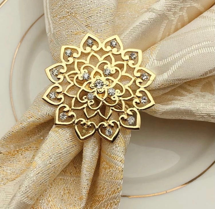 Beautiful Gold Napkin Rings Set