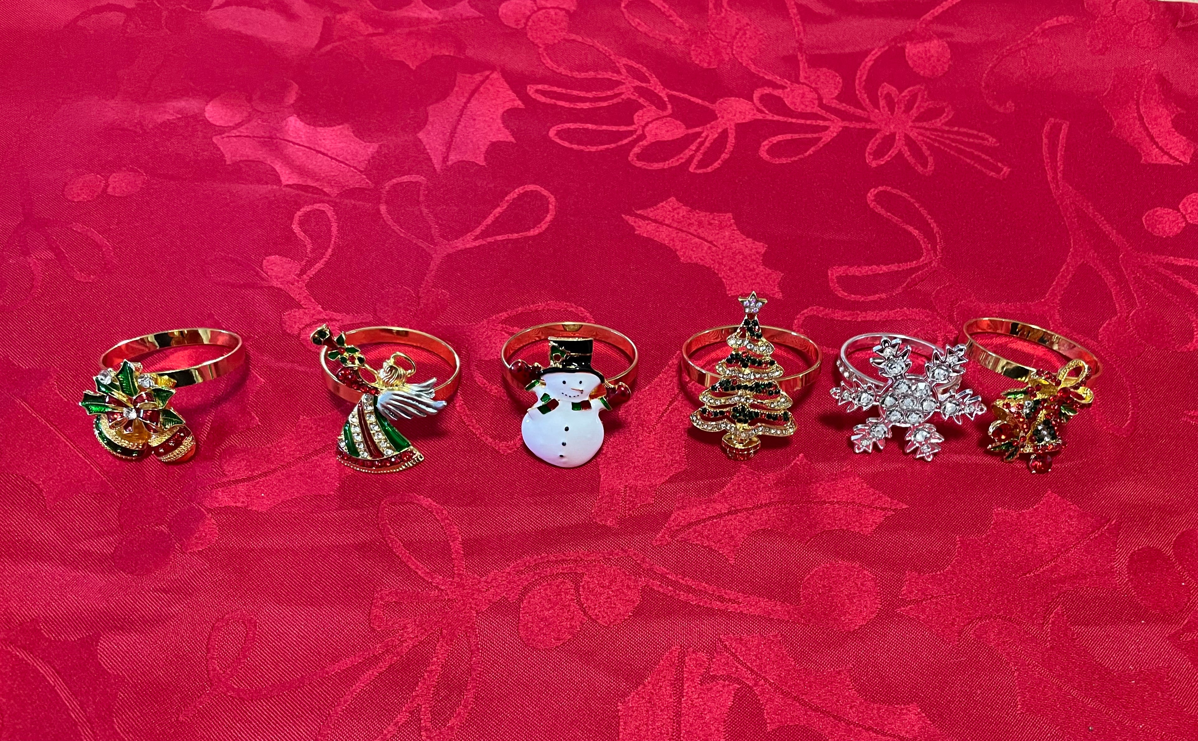 Multiple Style Coloured Napkin Ring Set