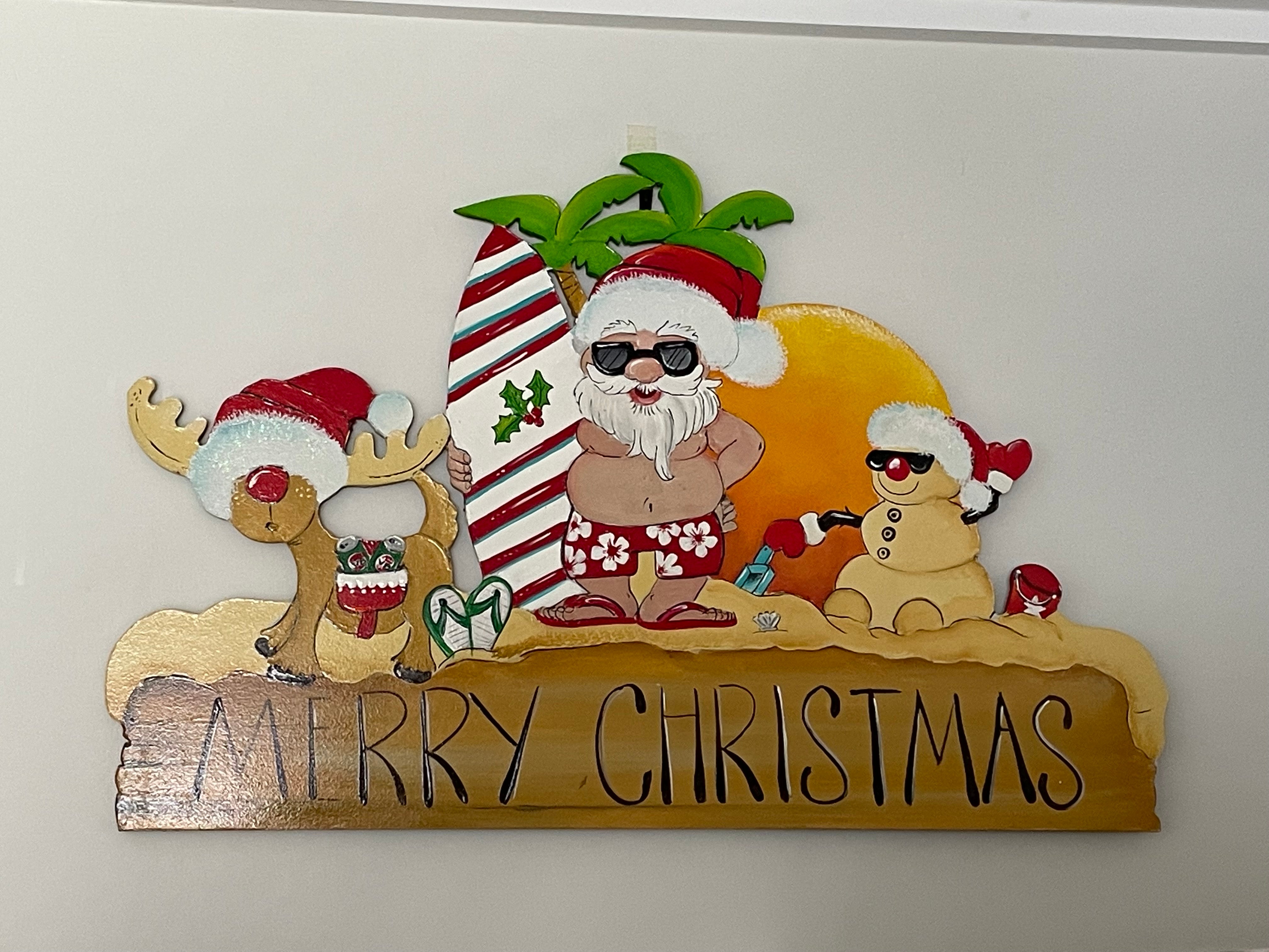 Merry Christmas sign - Summer Santa